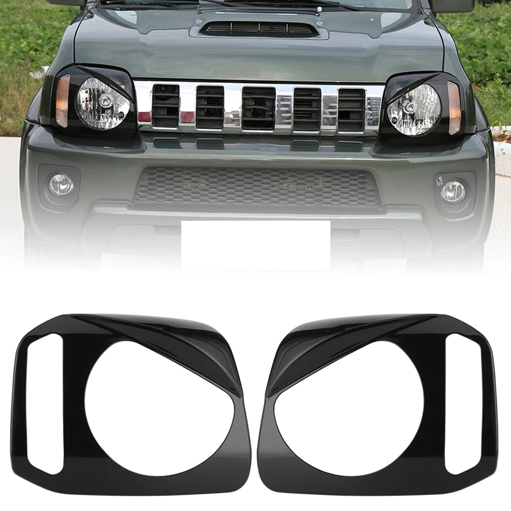 Car Front Headlight Cover Headlamp Trim Decor Fit for Jimny 2007‑ 2017 Front Lamp Decor Head Light Cover Trim Qme