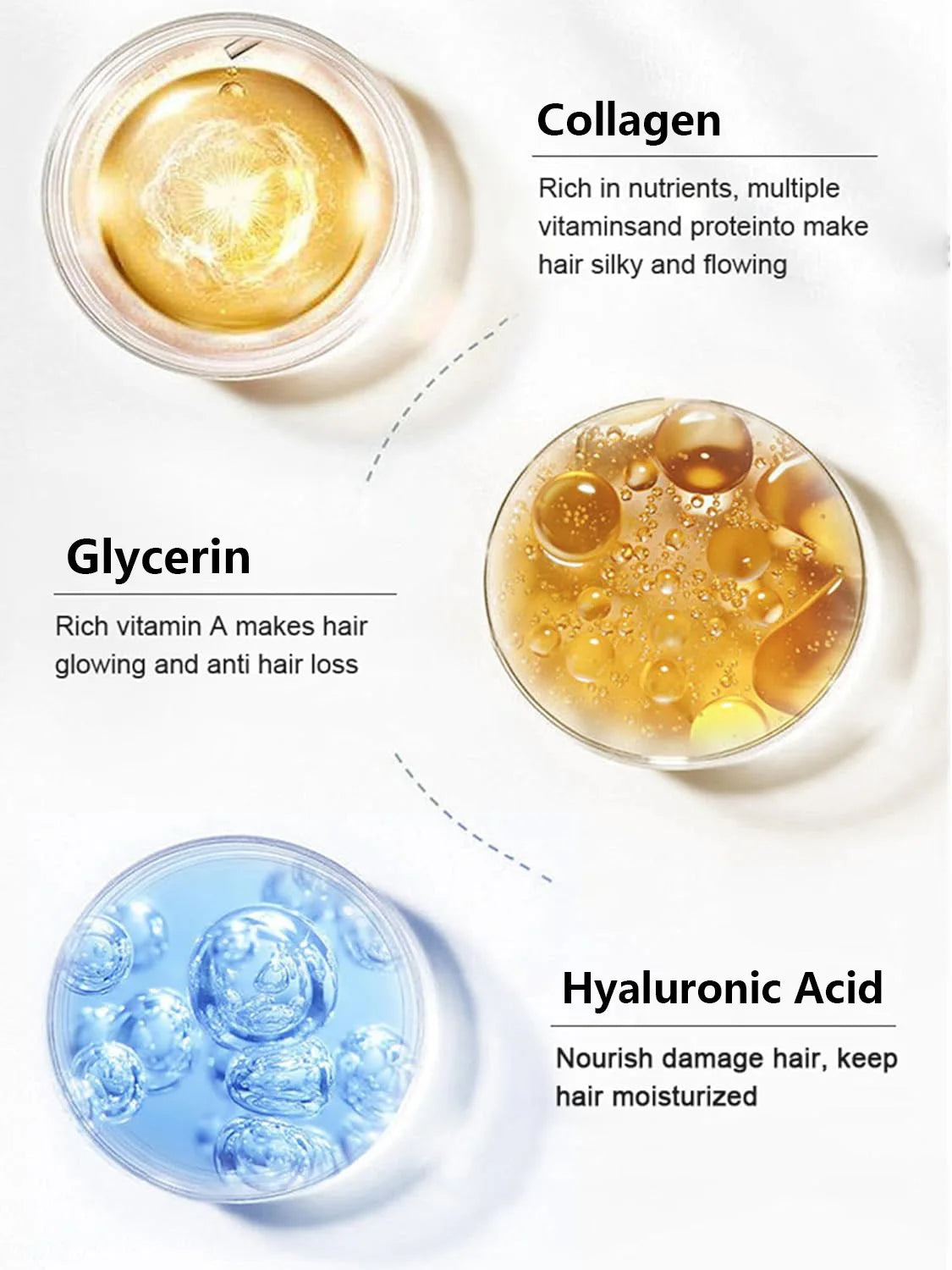 Collagen Keratin Hair Mask Dual Oil Control Moisturizer Conditioner Soft Smooth Frizz Damaged Repair Revitalize Hair Care Qme