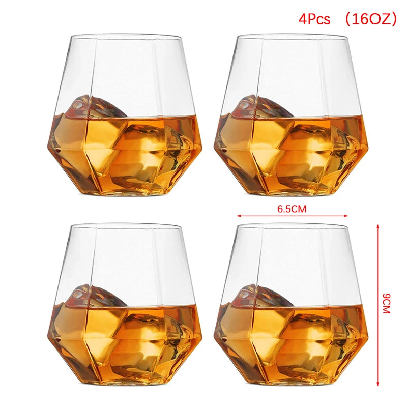 2/4pcs Shatterproof Plastic Wine Glass Unbreakable PET Red Wine Tumbler Glasses Cups Reusable Transparent Fruit Juice Beer Cup Qme D