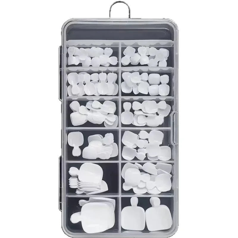 French White Short Toenail Tips Natural Seamless Press On Fake Toe Nails Full Cover Short Square False Toenails for Pedicure Qme