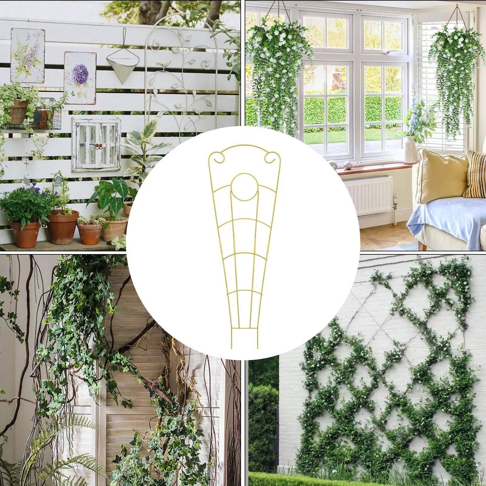 Climbing Plant Trellis 73cm Metal Rustproof Garden Support Indoor Trellis for Potted Plants for Monstera Flower Vine Planter Qme
