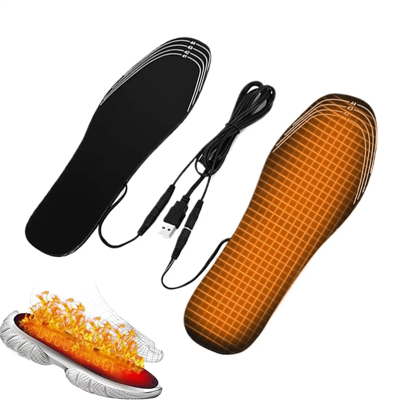 Heated Insoles Cuttable Breathable Feet Warming Pad Electric Foot Warming Pad for Skiing Snowboarding Ice Fishing Hiking Cycling Qme