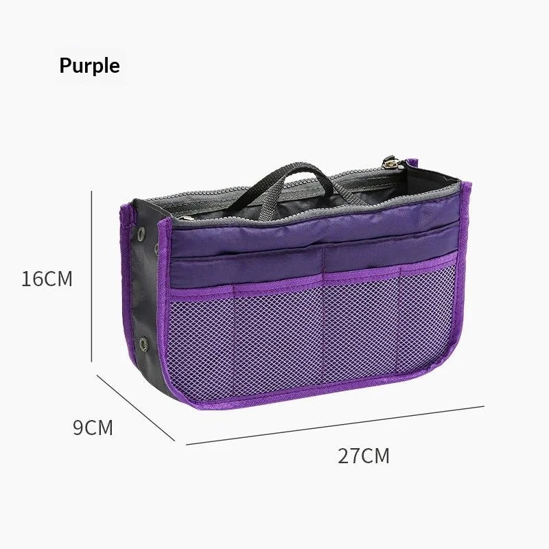 Multifunctional Bi-fold Storage Bag Double Zipper Large Capacity Storage Arrangement Makeup Toiletries Classification Bag Qme A1