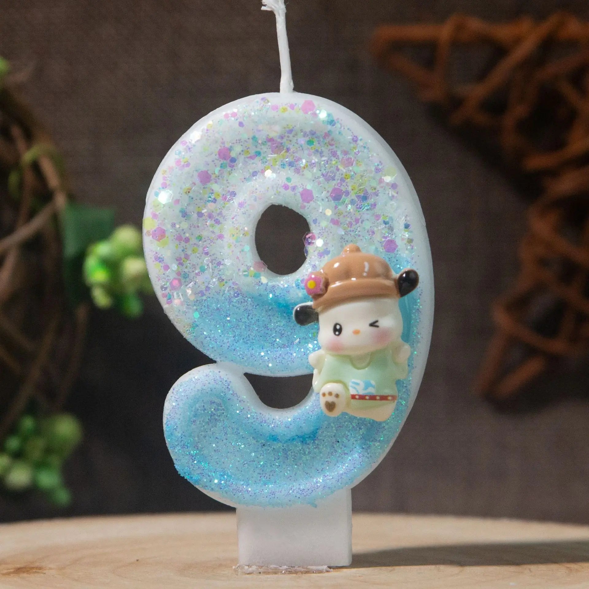 Pacha Dog 0-9 Numbered Birthday Candles Pink Cartoon Cake Topper Qme 9