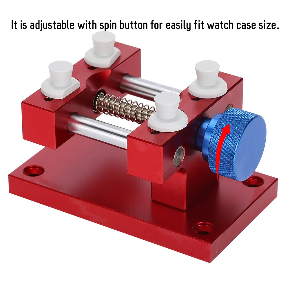 Metal Adjustable Watch Case Holder Watch Strap Remover Base Movement Repair Tool Watch Case Holder for Watchmaker Qme