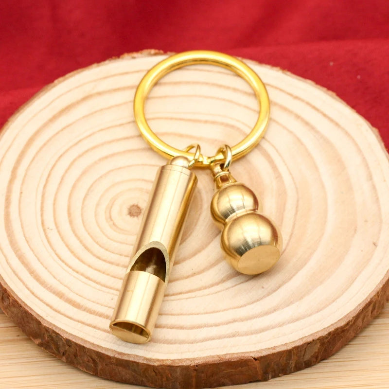 Brass Whistle Decibel Portable Outdoor Hiking Camping Life-saving Qme