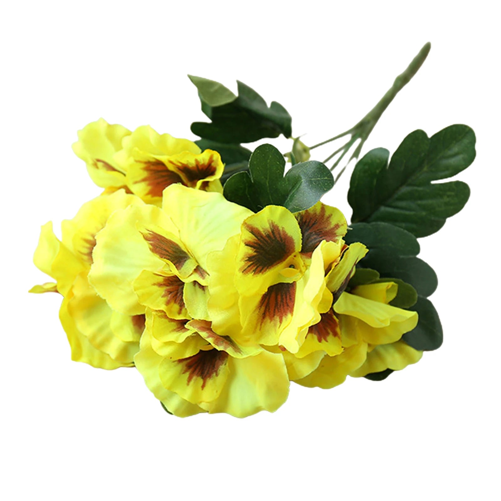 10 Heads Artificial Pansy Fake Flower European Multicolor Fake Bridal Flower Bouquet Wedding Home Party Decoration Flowers Qme Yellow
