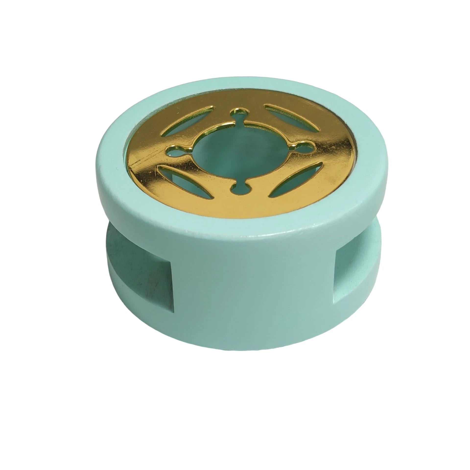 Retro Solid Wood Sealing Wax Burner Sealing Wax Melting Pot Wax Seal Holder Spoon Wax Heater Furnace Stove DIY Craft Supplies Qme Mint green-round