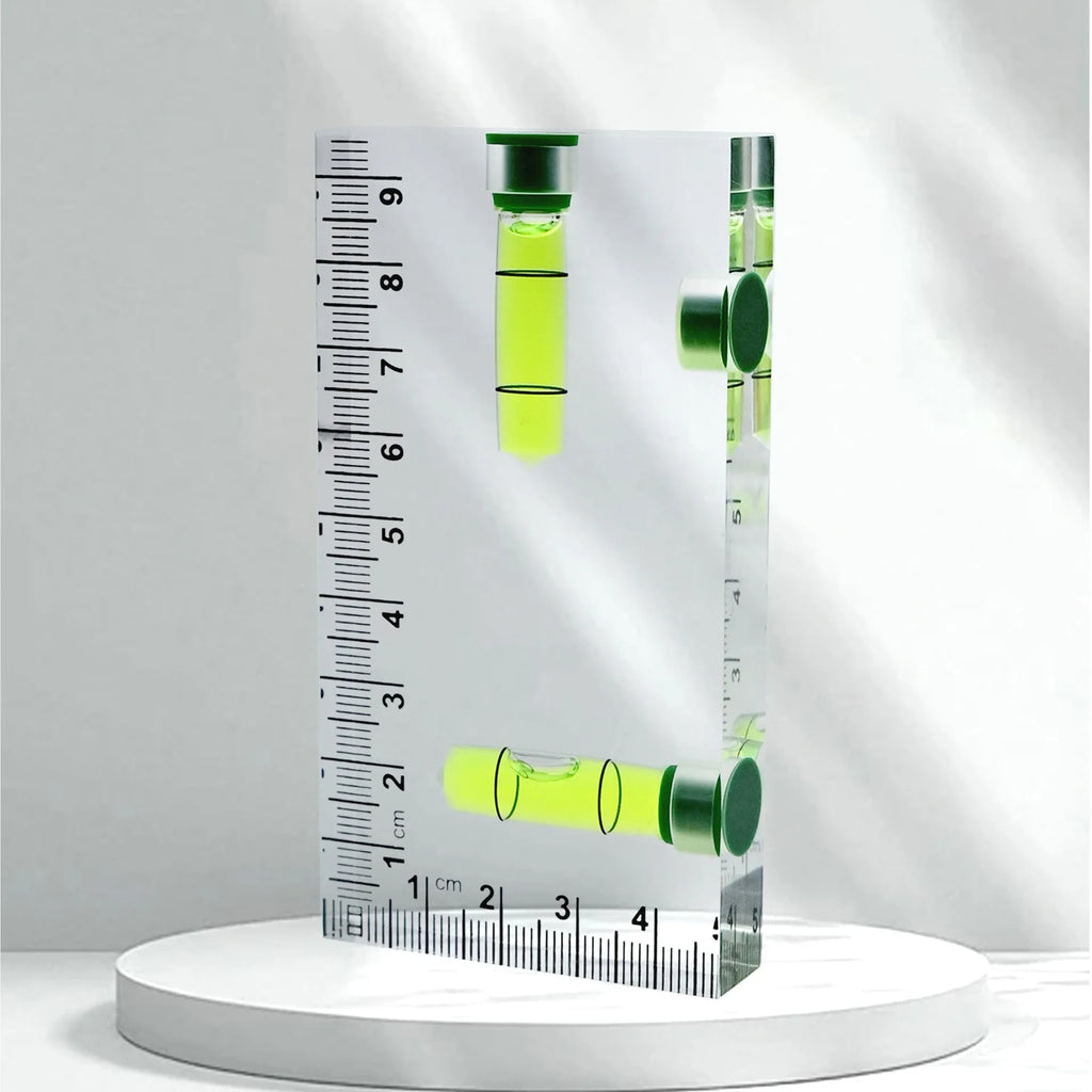 Transparent Magnetic Level Bubble Mini Spirit Three Strong Magnets Qme