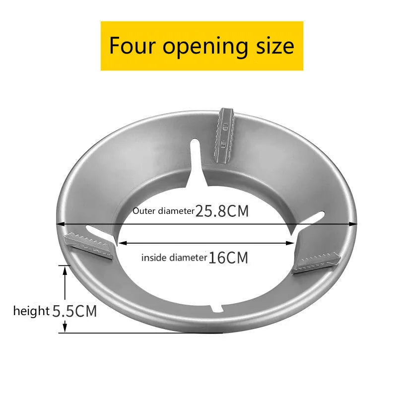Fireproof Windshield Save Gas Cover Windproof Ring Anti-skid Bracket Thicken Gas Stove Energy-saving Ring Qme 4 Holes