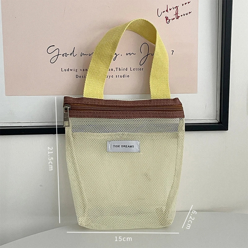 Mesh Makeup Toiletry Storage Bags Handbags Portable Travel Washing Qme A1