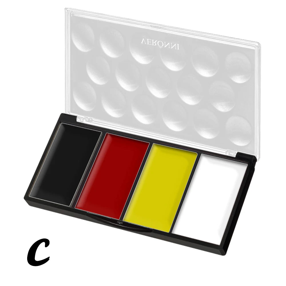 4 Colors Oil Based Face Body Paint Palette Waterproof Long Lasting Qme C
