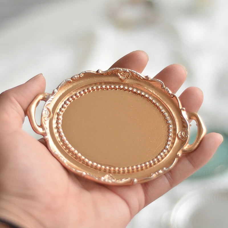 European Retro Mini Jewelry Tray Necklace Rings Displays Showing Qme