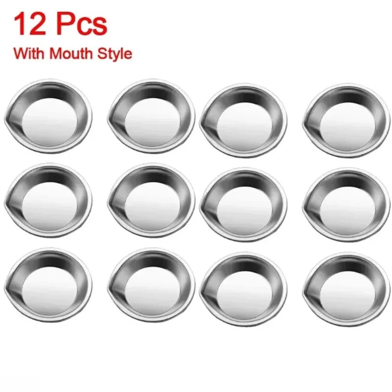 6/12Pcs Makeup Palette Stainless Steel Small Round Paint Tray Artist Watercolours Paint Mixing Palette Tray For Artist Qme 12pcs