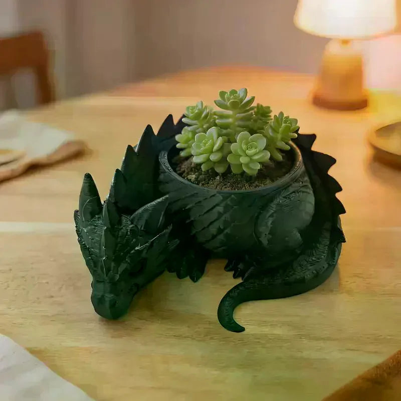 3D Printed Dragon Shaped Plant Pot Plastic Funny Flower Container Handmade Growing Pots Jewelry Storage Tray For Home Decoration Qme