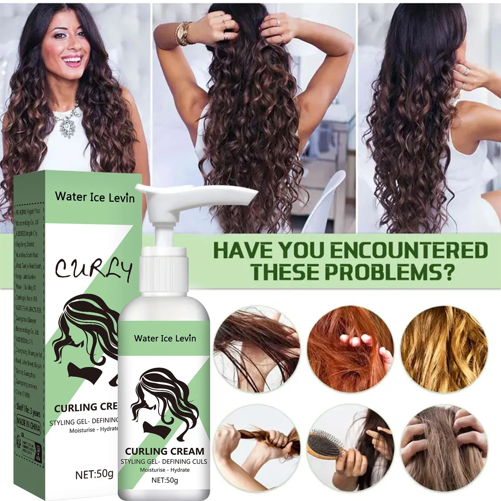 Curly Hair Cream Moisturizing Curly Hair Elasticity Styling Curly Hair Elasticity Conditioner Neutral Suitable for All Hair Types Qme