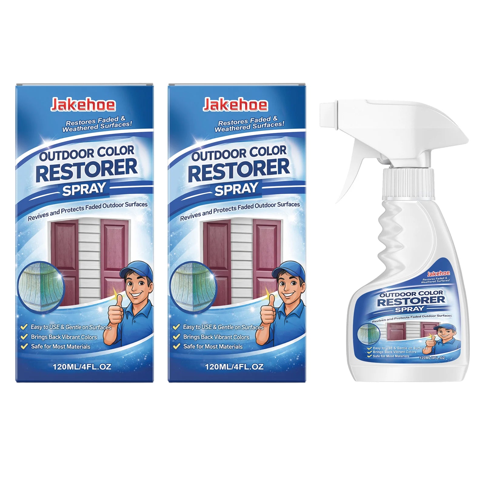 Outdoor Color Restorer Spray Maintain Colorful Furniture Appearance Prevent Fading Multi-surface Protection Color Renewal Spray Qme 2 x 120ML Boxed