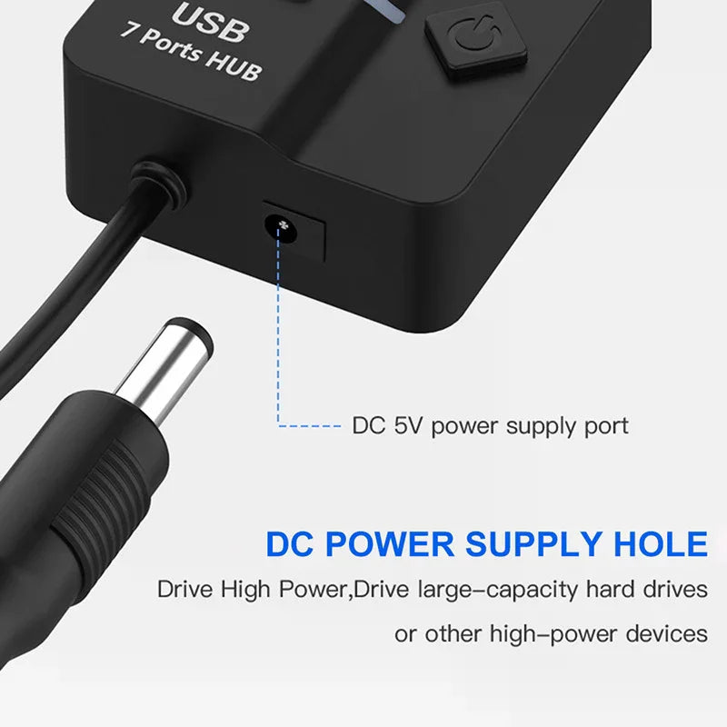 USB3 0 HUB 4in1 7in1 USB Splitter Adapter Multi-port Independent Qme