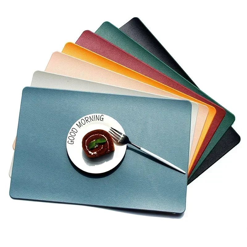 Nordic Home Decor Household Leather Placemat Hotel Restaurant Western Qme