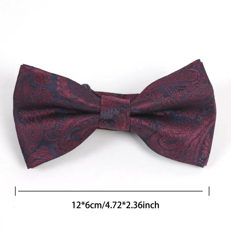 Tie Red Maroon Burgundy Rose Men Pocket Square Cufflinks Jacquard Qme