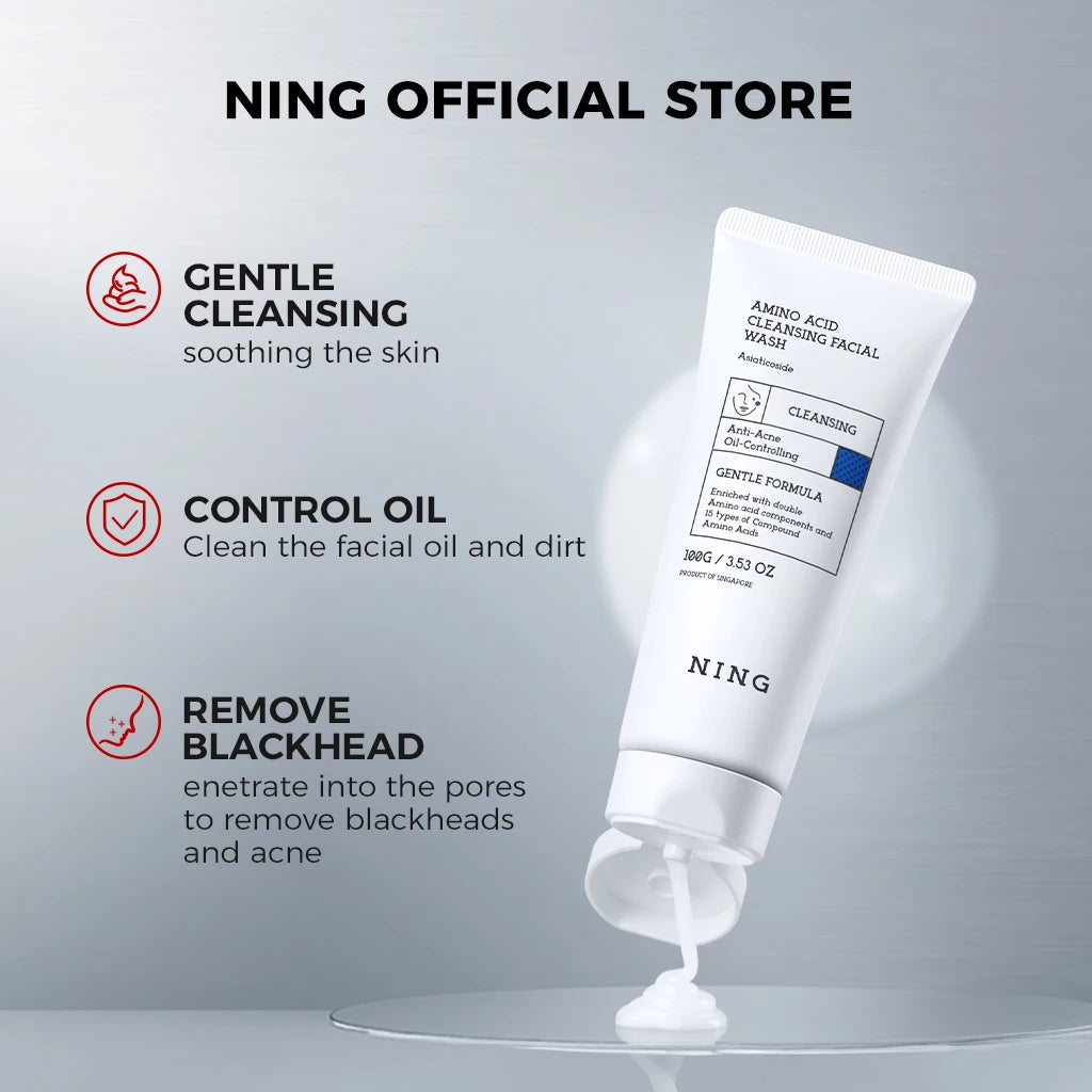NING Amino Acid Facial Cleanser Gentle Hydrating Deep Cleansing Face Qme