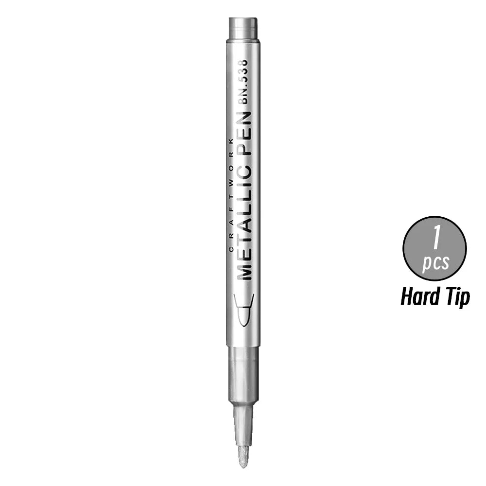3pcs Brush Metallic Paint Marker Pens Gold Silver Color Permanent Art Marker For Manga Crafts Scrapbooking Stationery Supplies Qme 1p Hard Silver