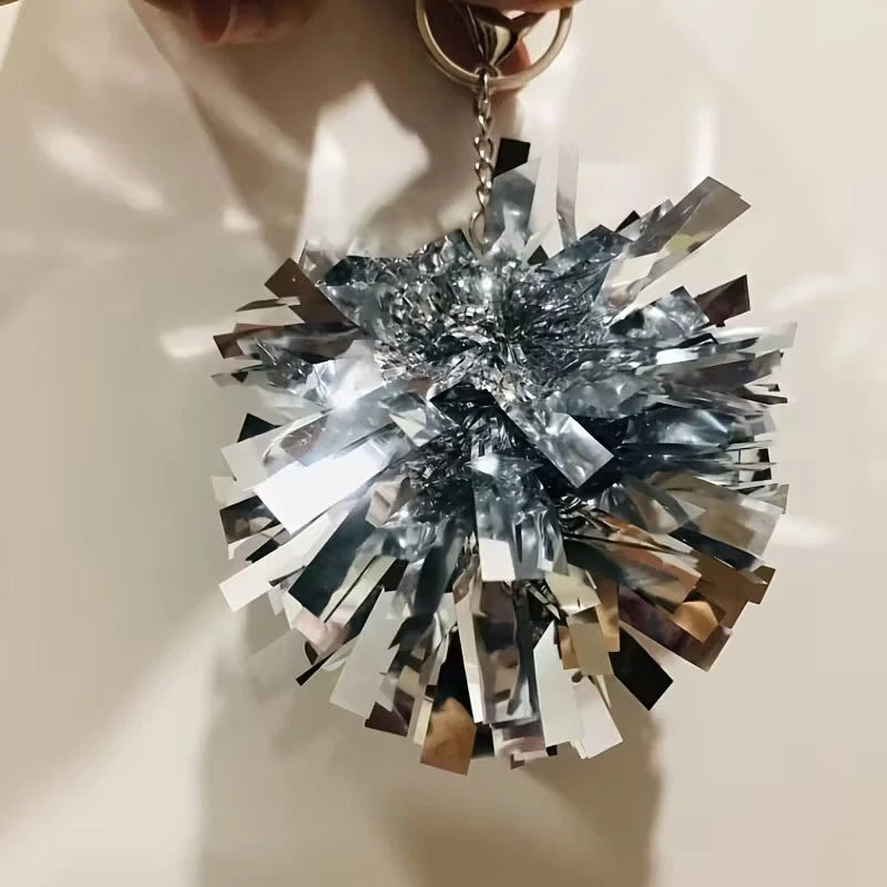 Colorful Cheer Pom Keychains Cheerleader Cheerleading Keyring Charm Qme