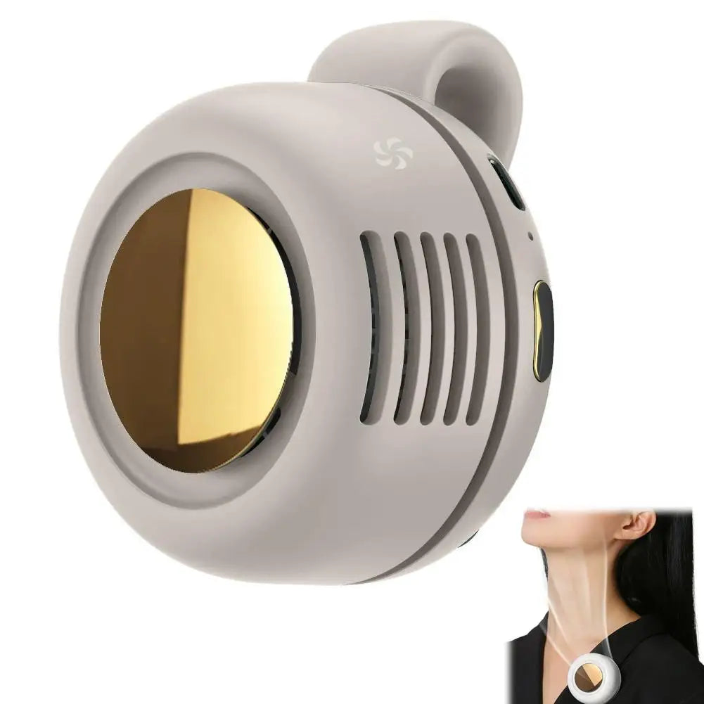 Compact Wearable Bladeless Fan Clip On Design Quiet 3 Speed Electric Cooler For Shirt Waist Outdoor Camping Travel Cooling Qme White