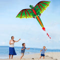 3D D-ragon K-ite Kids Toy Outdoor Flying Activity Game Children With Tail Unique Flying Dinosaur Kite Animal Kites Qme Green