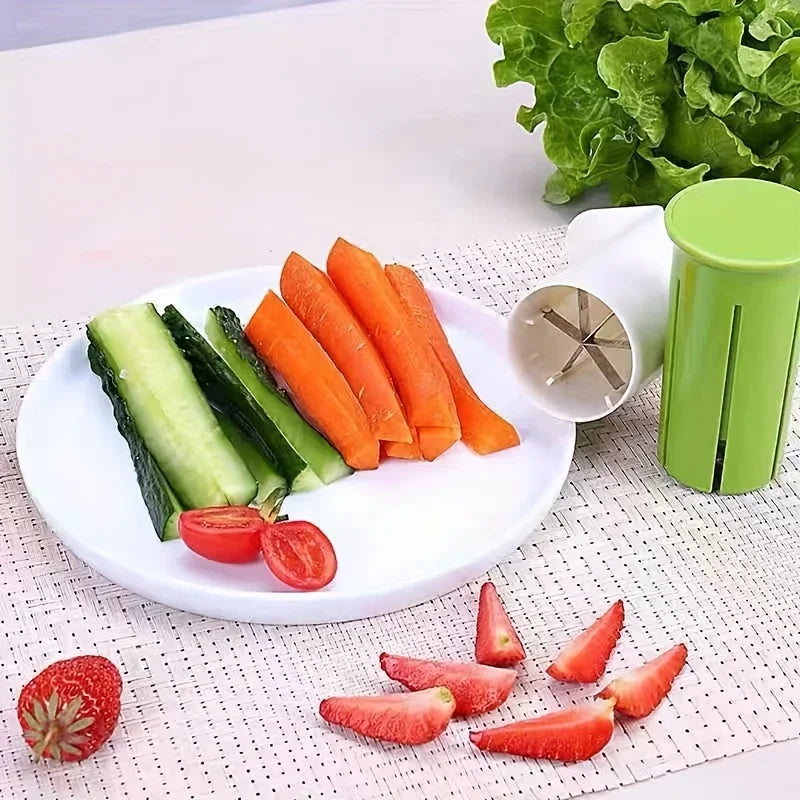 Durable Manual Vegetable Chopper - No Power Needed, Easy-to-Use Kitchen Gadget for Cucumbers, Carrots, Tomatoes Qme