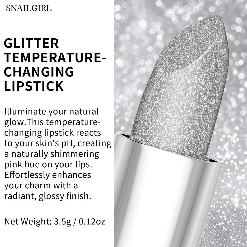 Temperature Color Changing Glitter Lipstick Waterproof Long Lasting Moisturizing Velvet Matte Lip Tint Red Pink Sexy Lips Makeup Qme