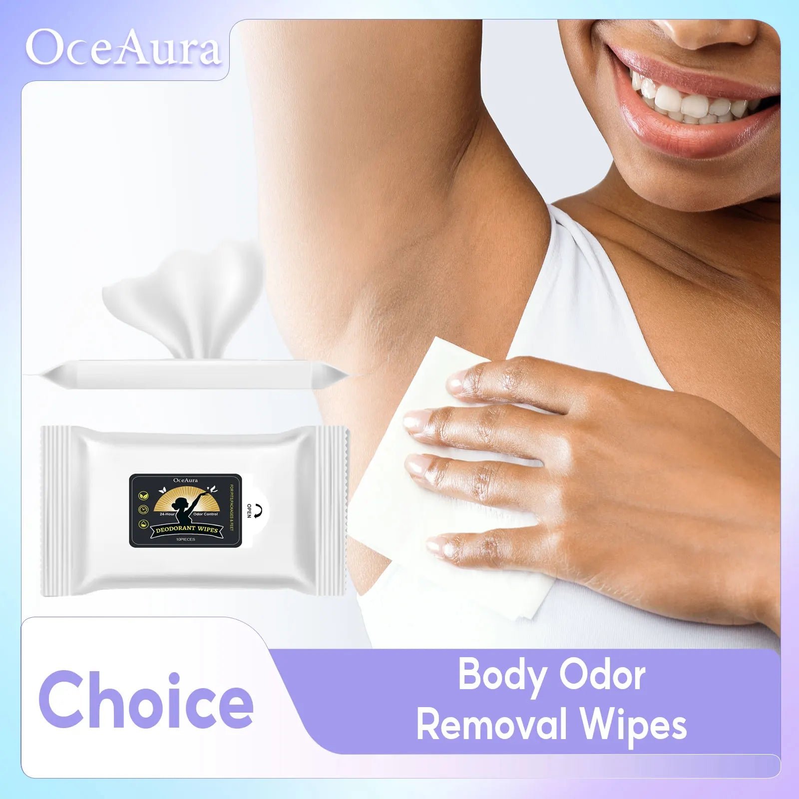 Body Odor Eliminator Effective Remove Bad Armpit Smell Fitness Sports Sweat Cleaning Wipes For Underarm Refreshing Care Product Qme