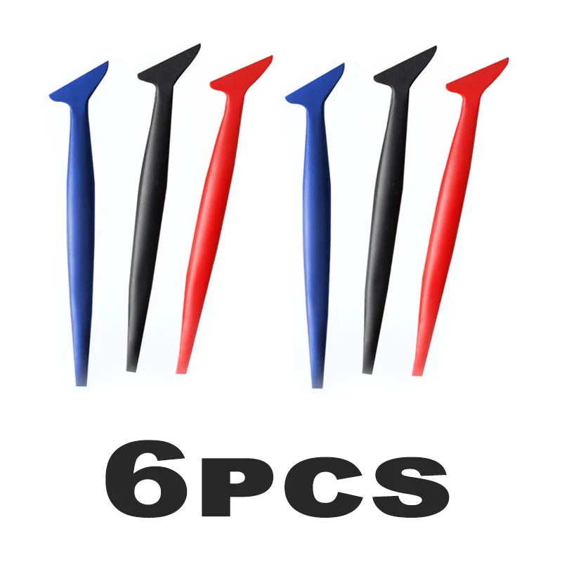 Car Micro Squeegee Curves Slot Tint Tool Set Car Stickers Wrap Vinyl Tools Auto Wrapping Film Installing Scraper Gasket Squeegee Qme 2Sets(6PCS)
