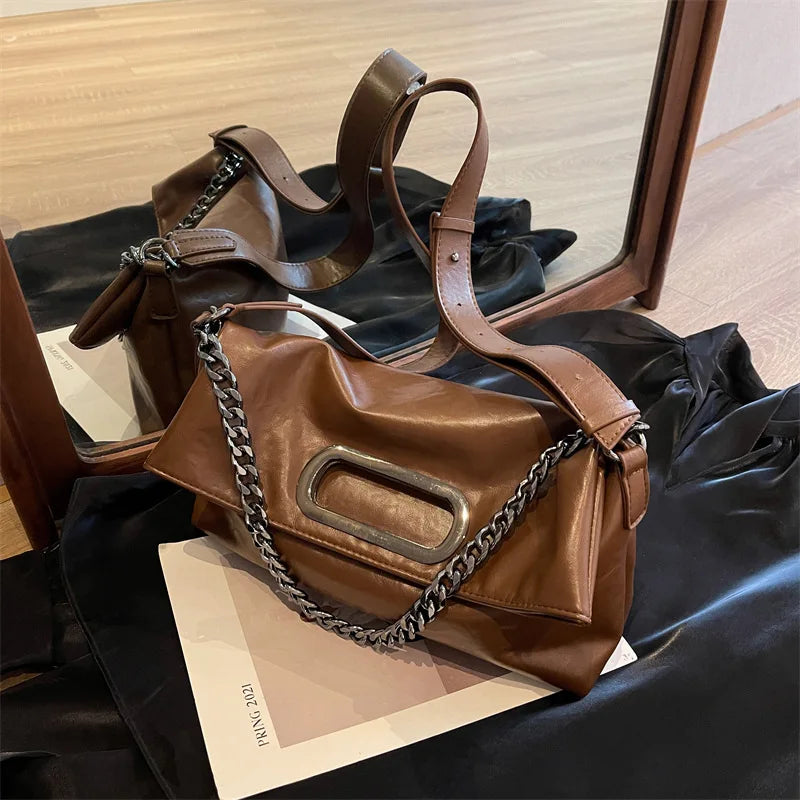 Large Capacity Commuter Tote Bag Women Vintage Chic Summer Shoulder Qme