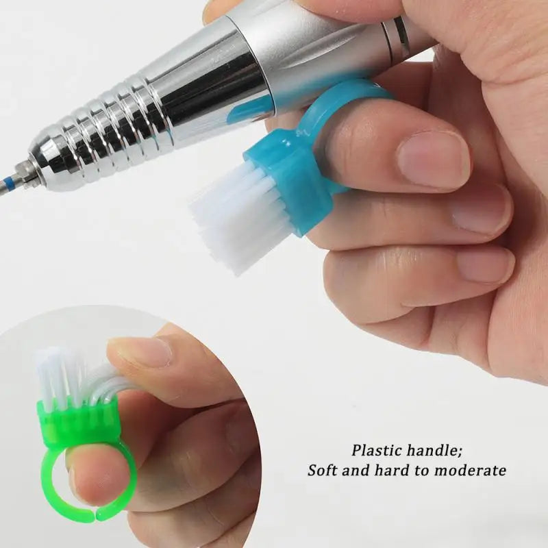 Mini Ring Nail Dust Cleaning Brush Soft Bristle Tool DIY Professional Qme