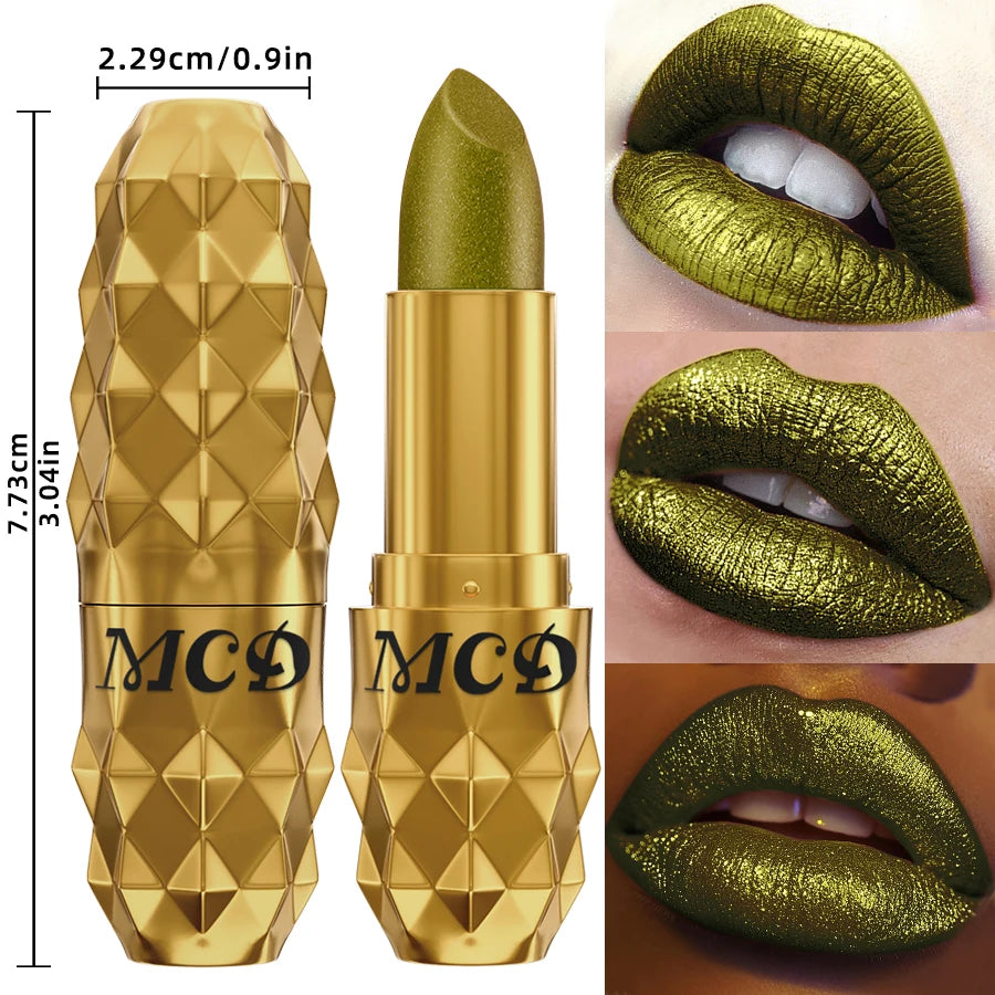 Smoky Green Lipstick Pen Waterproof Glitter Shimmer Lip Korean Makeup Qme