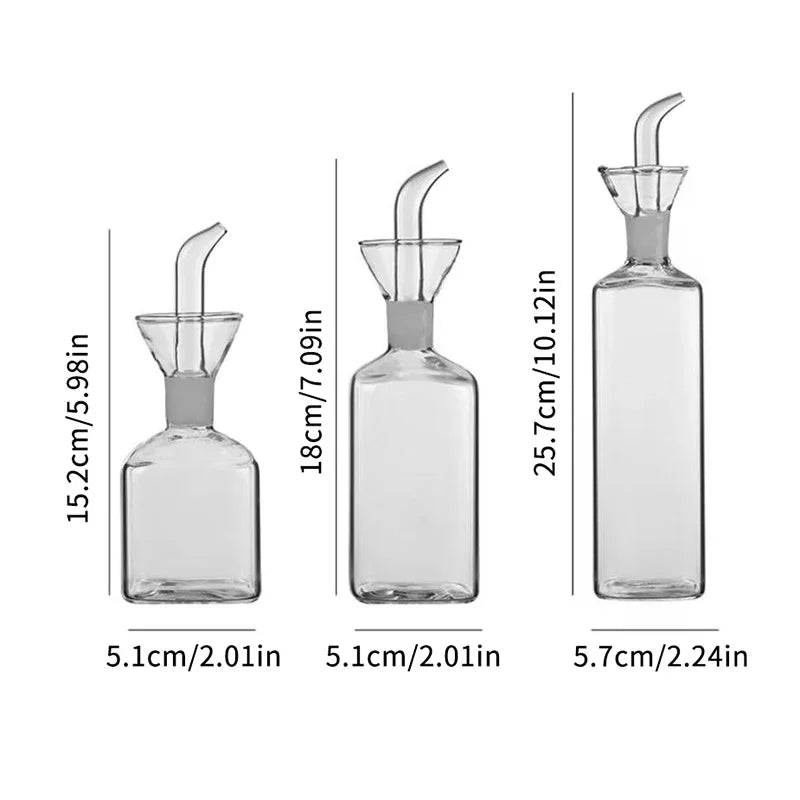 High Borosilicate Glass Oil Pot Household Leak-proof Oil & Vinegar Pots Kitchen Soy Sauce Pot Tank Seasoning Bottle Qme