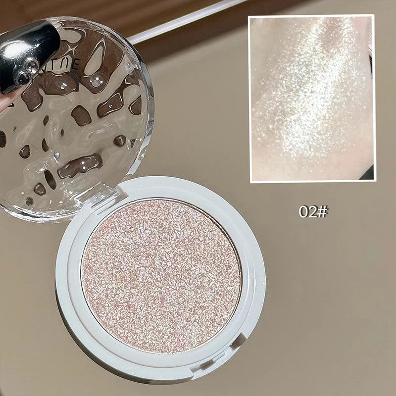 ART VALUE Monochrome Highlighter Powder Palette Champagne Gold Glitter Brighten Shiny Face Makeup Diamond Highlighter Contouring Qme 02