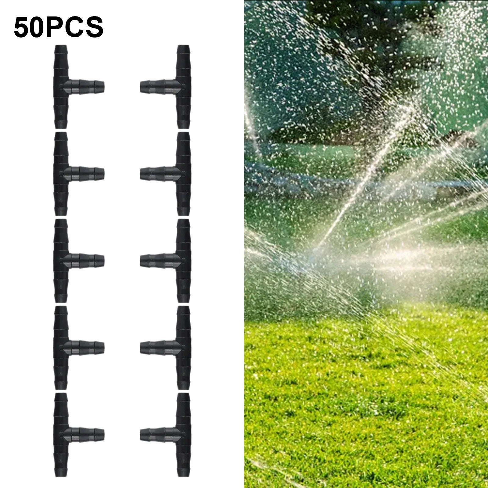 50pcs Barbed Connectors Irrigation Fittings Drip Irrigation Barbed Connectors Garden Watering Tools For 4/7mm Pipe Hose Qme