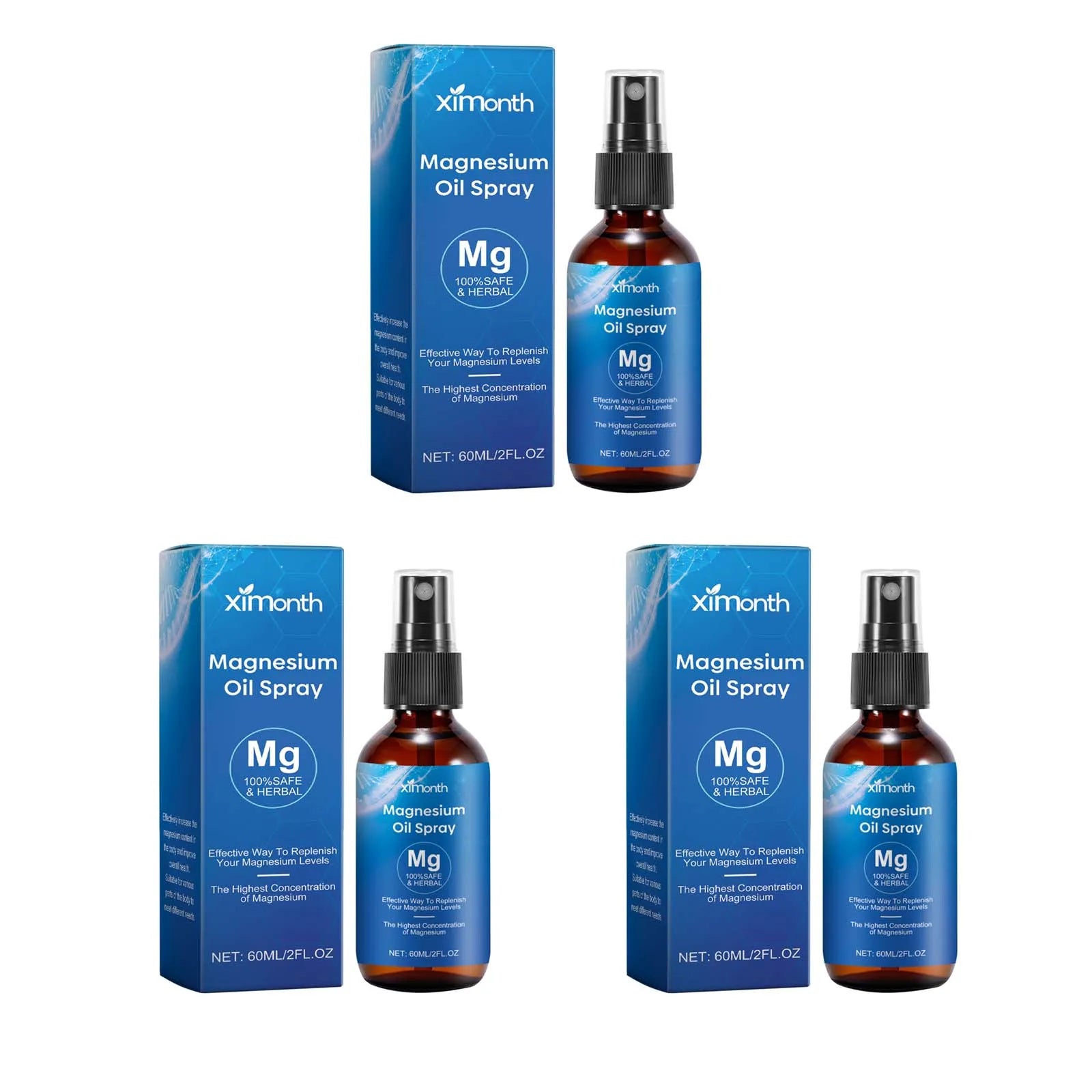 Essential Oil Magnesium Spray Relieves Muscle Body Pain Smoothes Softens Skin Magnesium Oil Spray Relaxation Better Sleep Care Qme 3Pcs