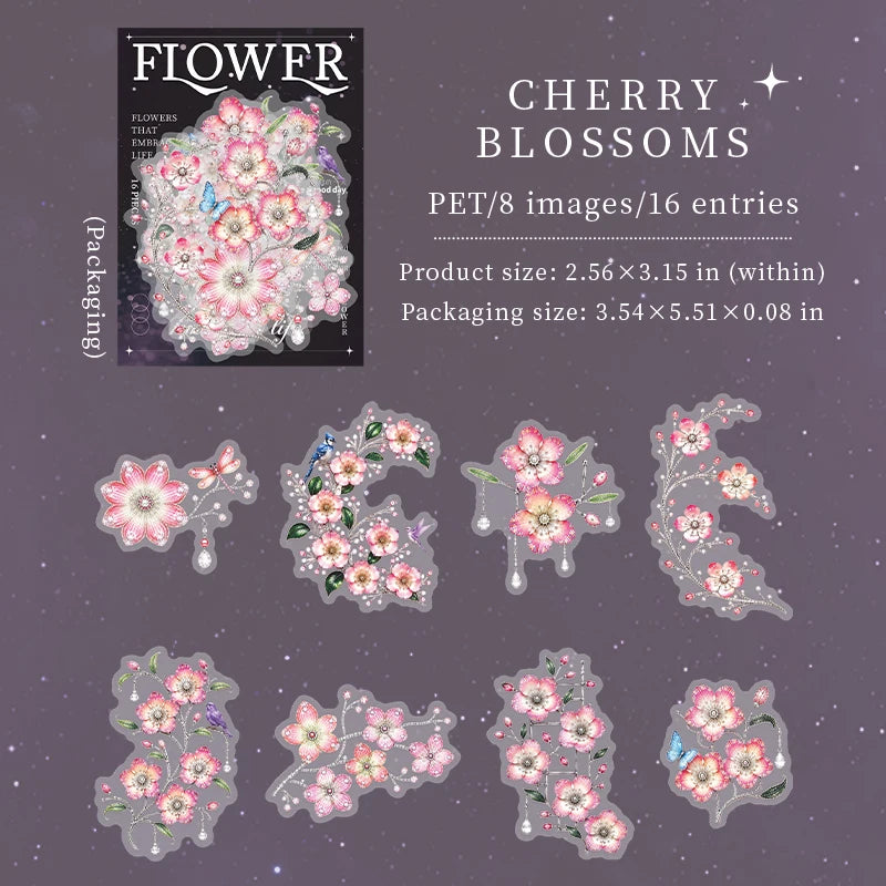 Vintage Imitation Embroidery Floral Die-cut Stickers, Decorative Collage Supplies forJunk Journals & Photo Frames Qme E