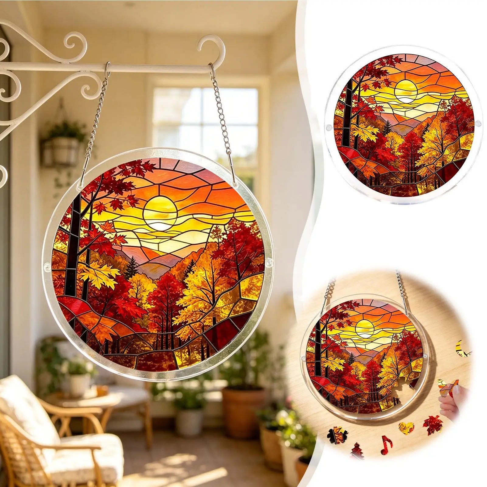 Rainbow Maker Acrylic Puzzle Aesthetic Light Catcher Tree Ornaments Qme
