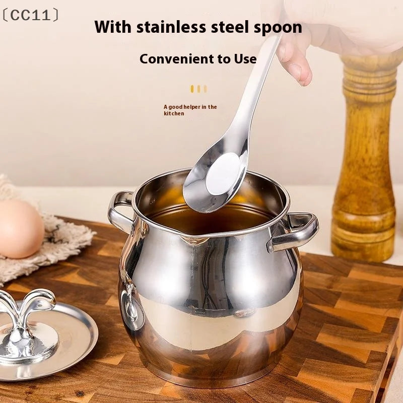 CC111 Oil Filter Pot Stainless Steel Lard Strainer Cooking Grease Qme