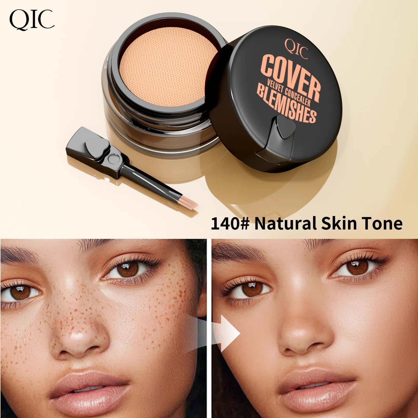 Waterproof & Sweatproof Concealer Cream - Tattoo coverage, Long-Lasting Foundation, Natural,Full coverage, All Skin Types Qme Q528-140