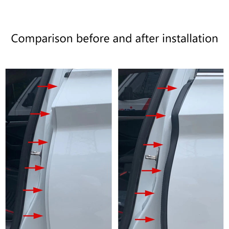 1Pair Car Door Sealing Strips Slot B-pillar Rubber Strip Gap Sound Qme