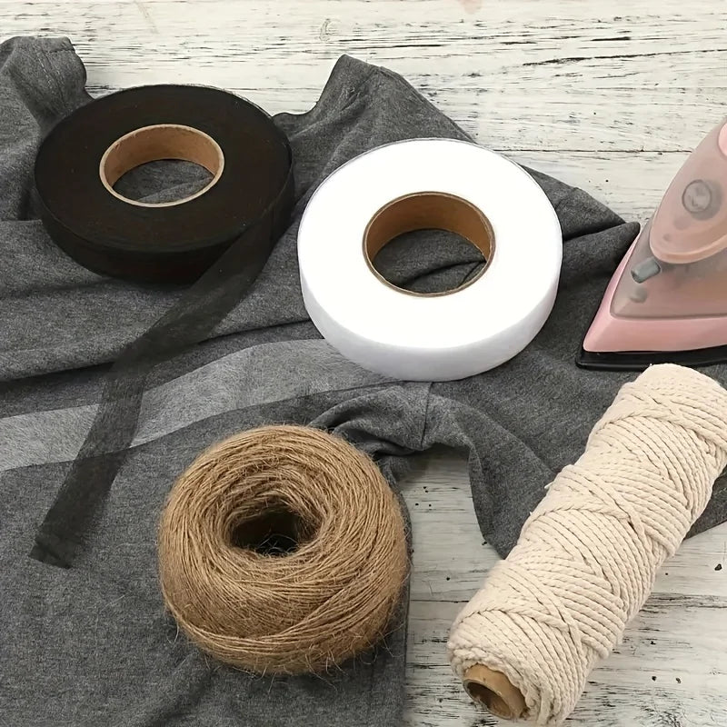 70 Yards Iron-On Fusible Hem Tape Non-woven Adhesive Hem Tape for Hemming Clothes, Pants, Curtains, DIY, 0.59 Inch Width Qme