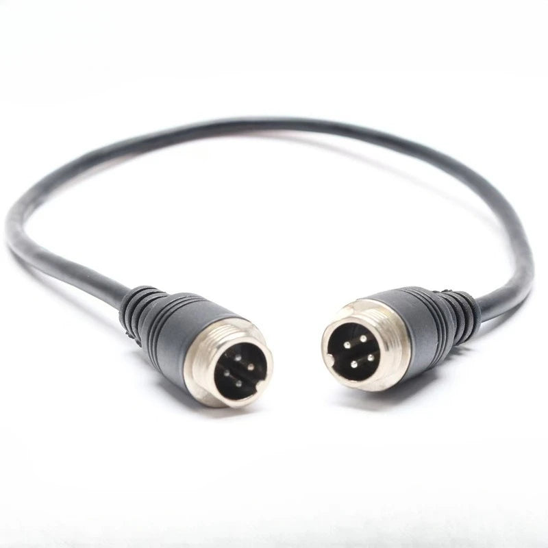 3PCS Aviation Head Cable 1 to 2 4-Core Monitoring Video Extension Cable Car AV Cable Qme Male to Male