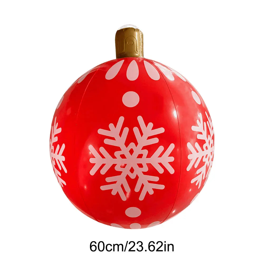 24 Inch Giant Inflatable Christmas Ball Outdoor Christmas Decorations New Years Christmas Ornaments Christmas Decorations Ball Qme red snowflake 24 Inch