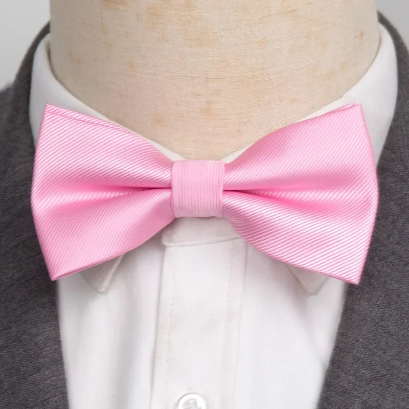Classic Black Men Bow Ties Fashion Polyester Bowtie Woven Dot Checked Stripped Butterfly Wedding Dress Mens Formal Dog Butterfly Qme A32