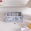 Desktop Holder Home Use School Desk Storage Box Collapsible Crate Qme Blue